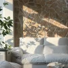 Warm cream natural-face crazy paving veneer, irregular wall cladding for fireplace surrounds, living rooms and villa exterior walls