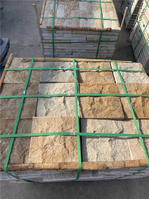 IMG_0020 - 副本 Rough Textured Warm Cream Yellow Natural Limestone Wall Panels | Split Stone Cladding for Cafe Storefront & Residential Entrance Facades