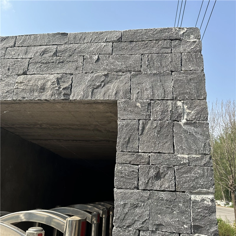Dark Grey Fieldstone Veneer, Natural Split Face Exterior Wall Cladding