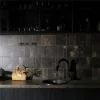 Polished Dark Coffee Limestone Flooring With Natural Rust Streaks, 1.8cm Thickness