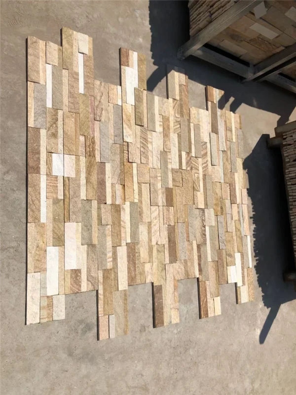 mmexport1705035439248 Yellow Ledger Stacked Stone Panels For Courtyard Landscape Retaining Wall