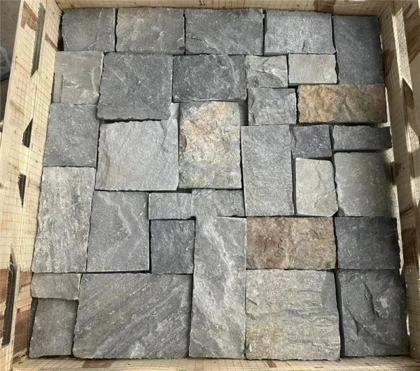 Multi-Tone Natural Fieldstone Mosaic Stacked Stone Veneer Indoor Outdoor Wall Cladding