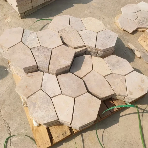 Golden Cream Limestone Crazy Paving Flagstone | Natural Garden Patio Stone
