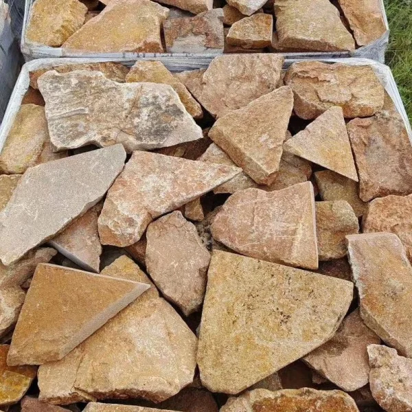 Cream Natural Split Crazy Stone Wall Cladding, 1-3cm Irregular Fieldstone Veneer