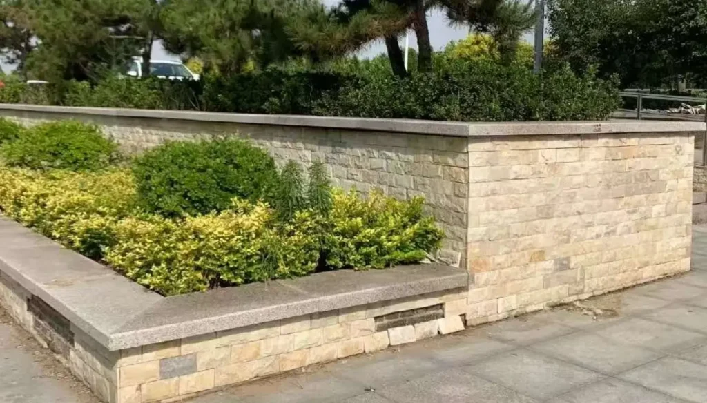 Natural Beige Split Face Stone Wall Cladding for Villa Facades, Feature Walls & Luxury Exterior Design