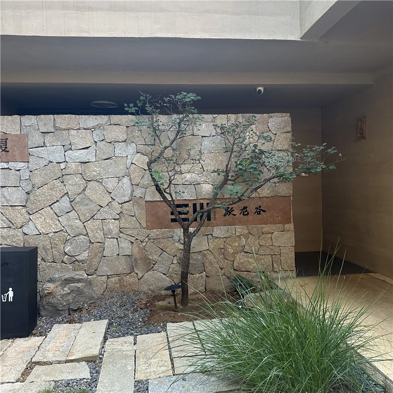 Warm beige crazy paving loose flagstone, irregular natural split stone for outdoor courtyard landscape wall
