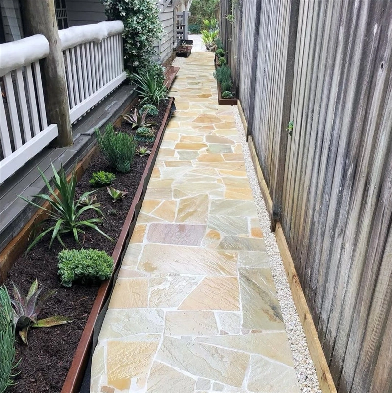 Multicolor Slate Crazy Paving garden walkway paving project