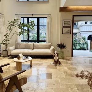  Beige Versailles Pattern Limestone Flooring for villa courtyard decoration