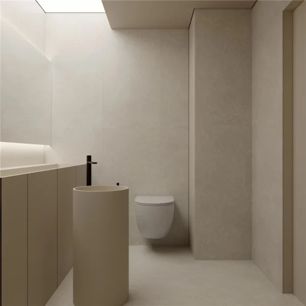off‑white limestone slabs for minimalist interior hallway and floor finishing