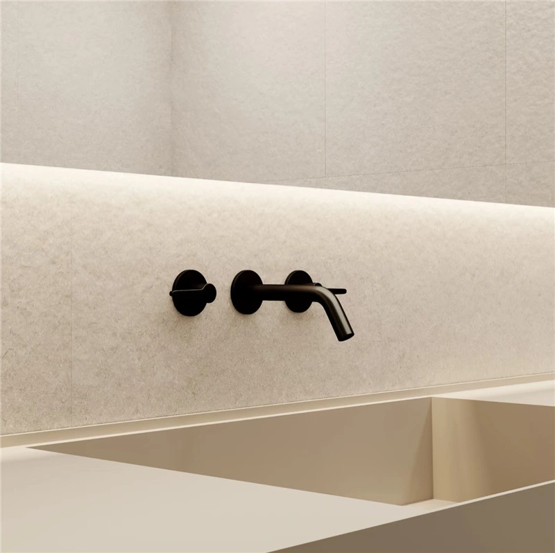 Smooth honed off‑white limestone slabs for bathroom vanity wall finish