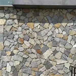 Mixed Grey Rust Random Loose Flagstone Exterior Wall Project Mixed grey rusty vein random flagstone for villa wall and courtyard floor