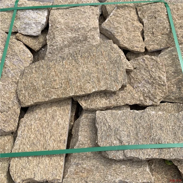 Yellow Beige Random Stone Wall Cladding