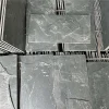 Green Slate Mushroom Stone Wall Cladding, natural layered green slate rock with irregular mushroom‑faced chiselled surface
