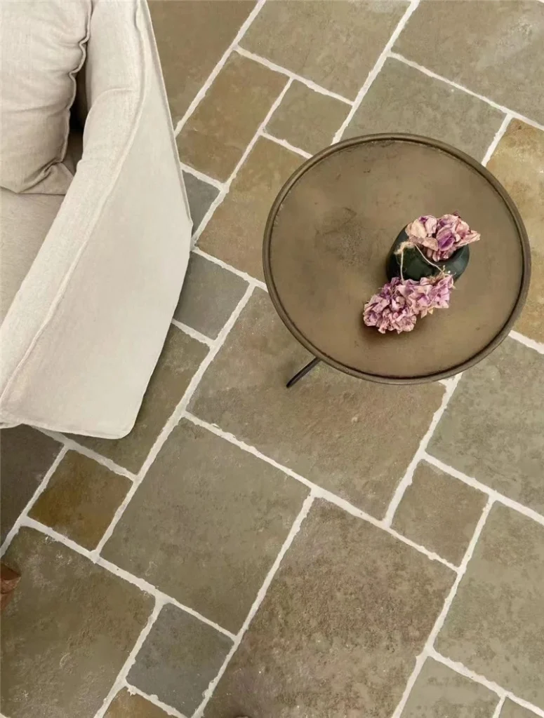 Yellow natural limestone paving for interior residential flooring