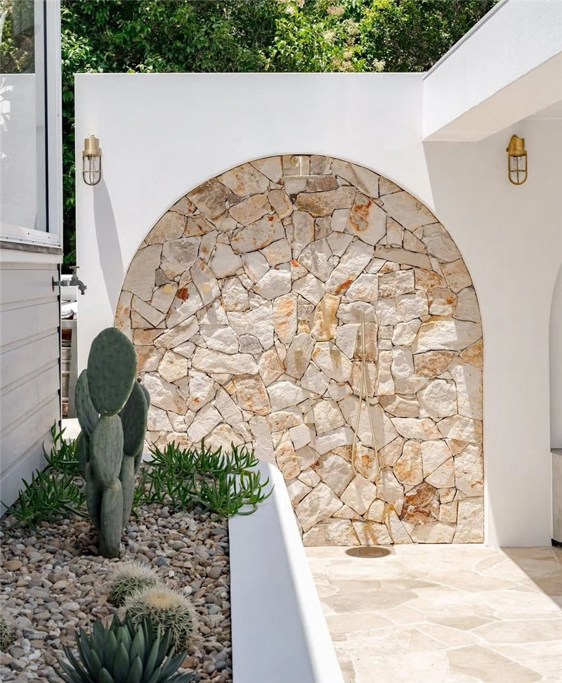 crazy paving stone for villa landscape outdoor arched shower wall decor