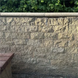 Golden Yellow Mushroom Stone garden boundary wall cladding