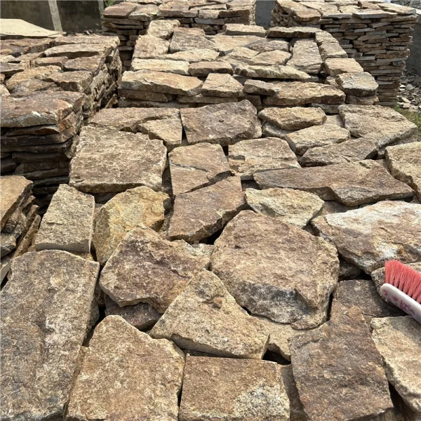 Golden Rust Crazy Paving Stone for Natural Stone Walls, Patios and Landscaping