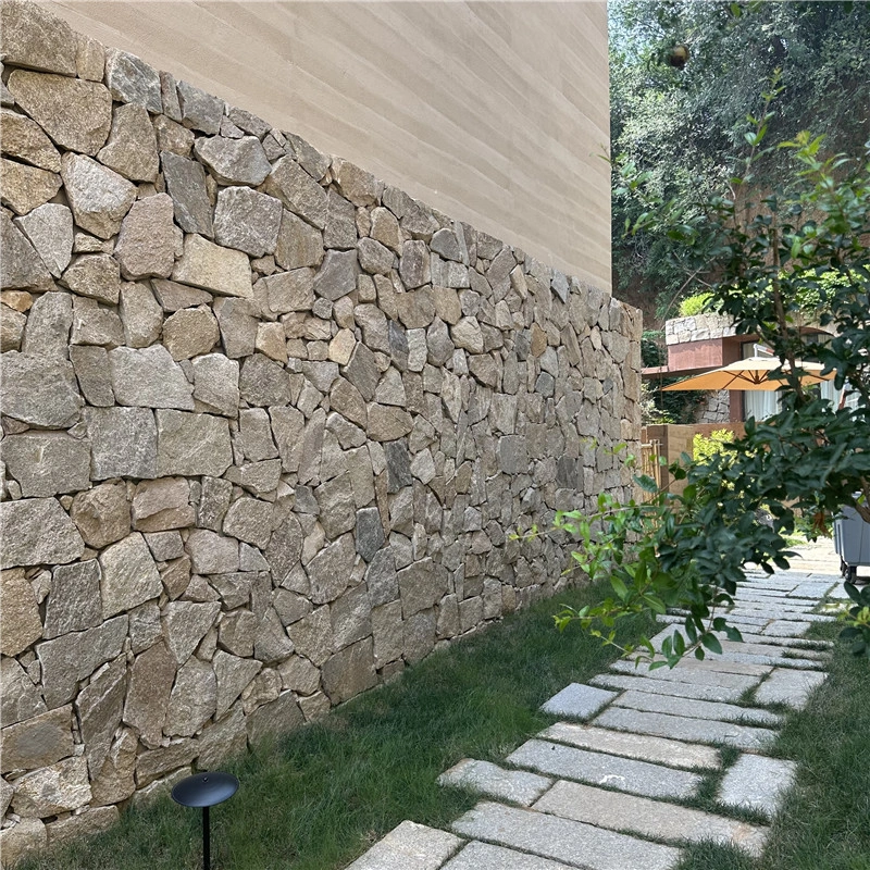 Natural Yellow Random Loose Flagstone Wall Cladding for Outdoor Boundary Walls, Retaining Walls & Garden Landscaping