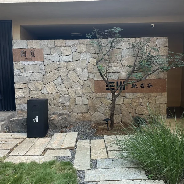 Yellow Beige Random Stone Wall Cladding