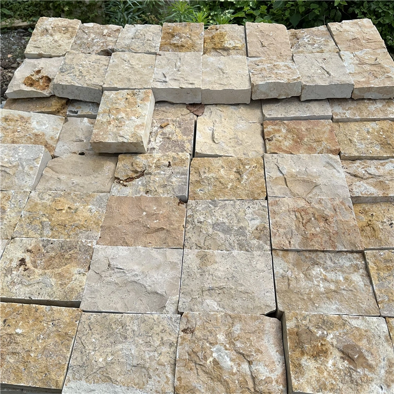 loose beige limestone ledger stone raw panels stock