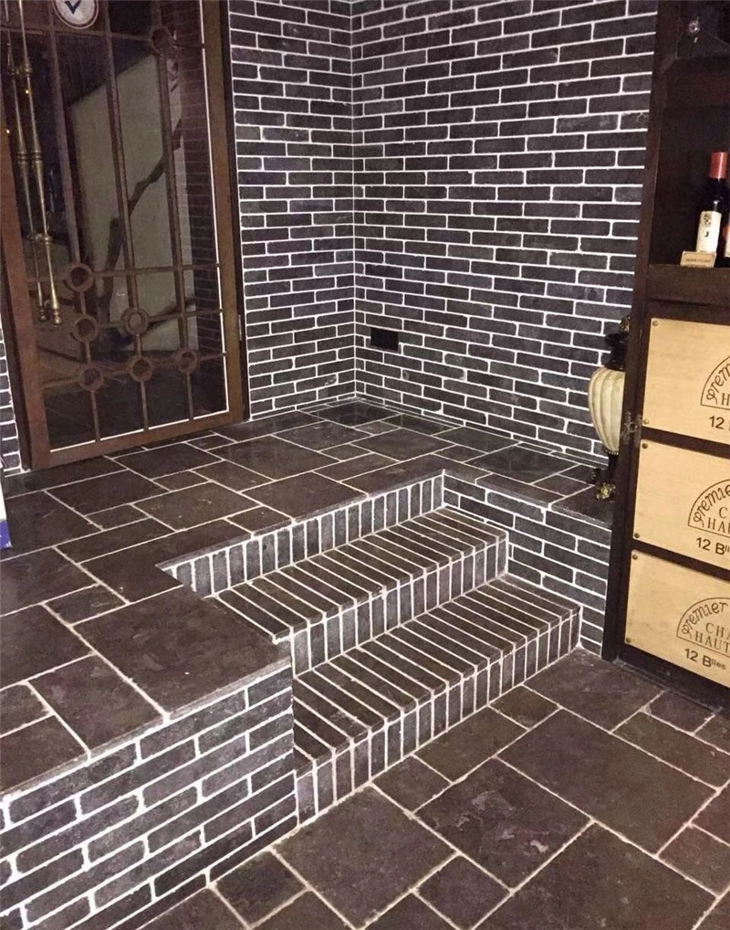 Black Limestone Flooring used for indoor steps and floor cladding