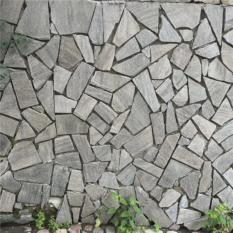 Close‑up texture of Metallic Grey Crazy Paving Stone wall cladding