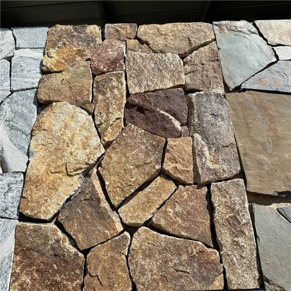 Golden Rust Crazy Paving Stone for Natural Stone Walls, Patios and Landscaping