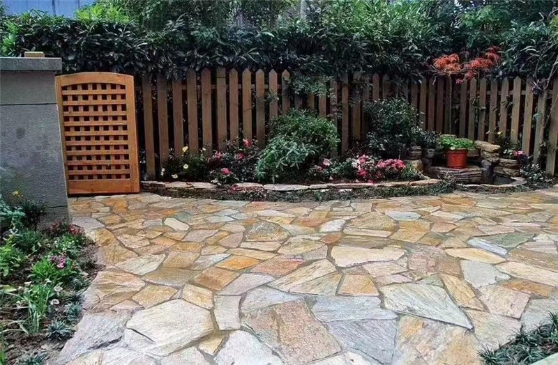 Multicolor Slate Crazy Paving patio flooring project