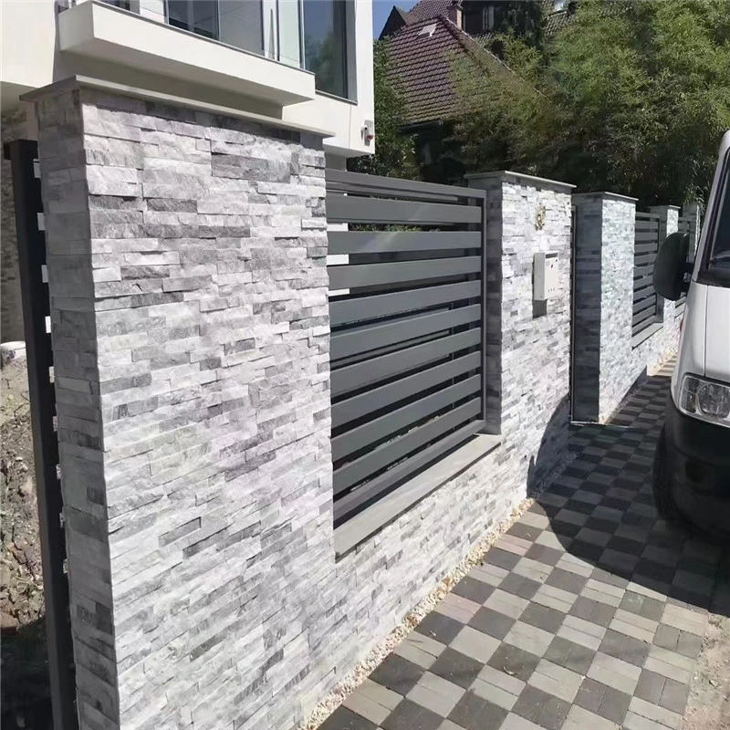 Grey cloud quartzite wall cladding for patio feature wall
