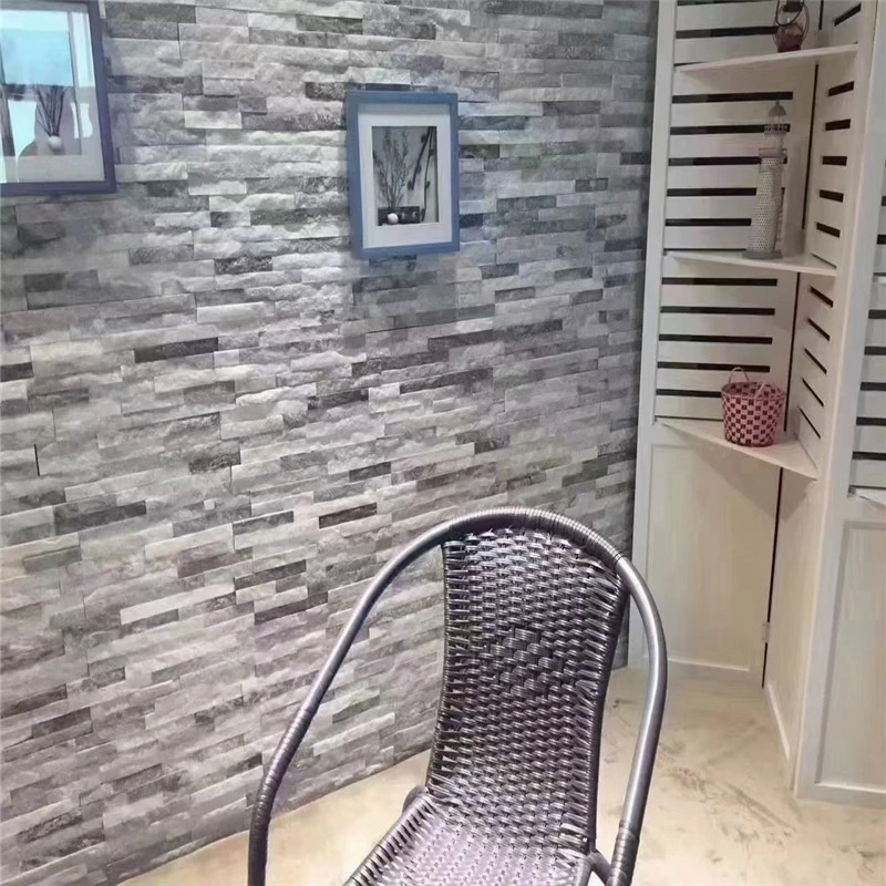 Grey quartzite ledger stone for interior feature wall