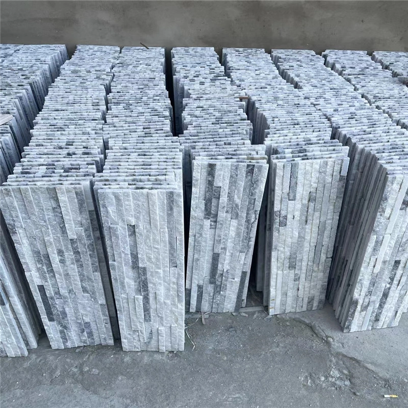 Grey quartzite ledger stone panels for construction projects