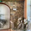 Rust Brown Crazy Paving Stone interior feature wall with natural irregular stone texture