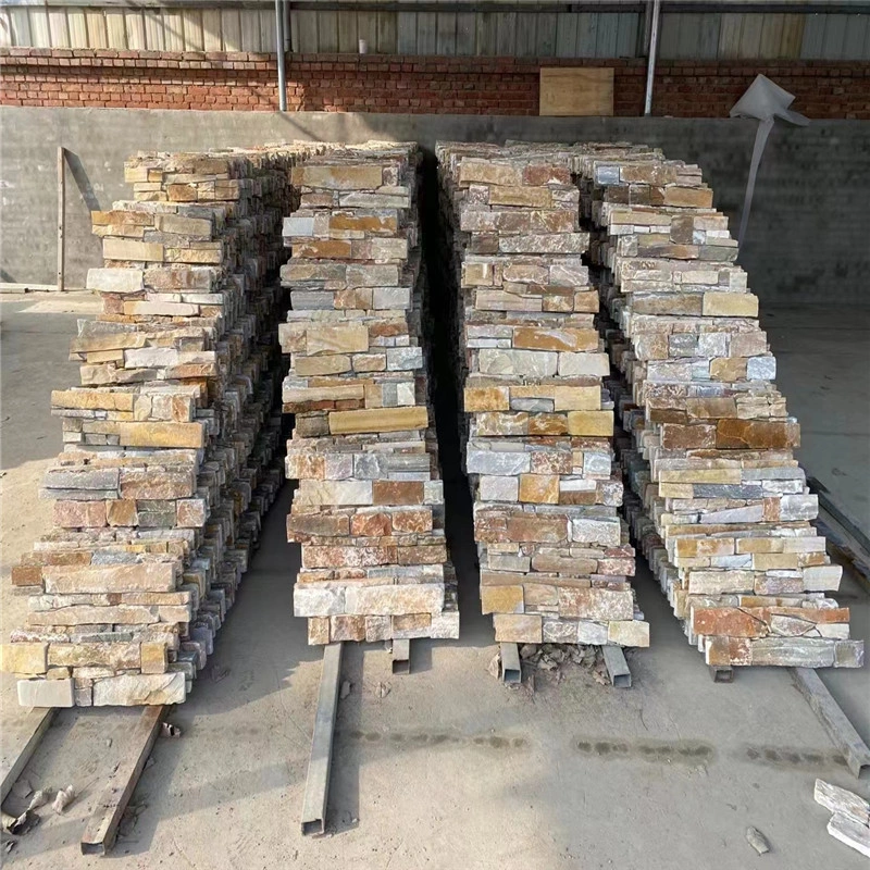 Bulk multicolor rust slate ledger stone stacked stone panels in factory stock for export