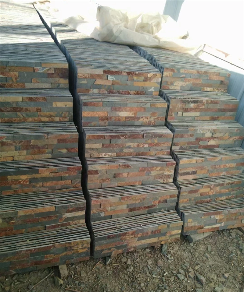 Bulk packed Natural Tones Stacked Stone veneer on pallets for wholesale shipment