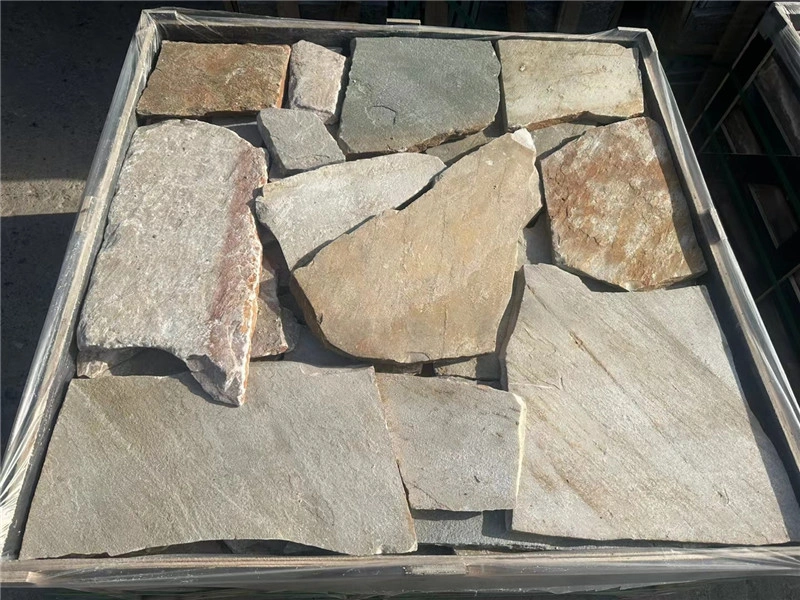 Natural random stone veneer pre-assembled wall cladding panels