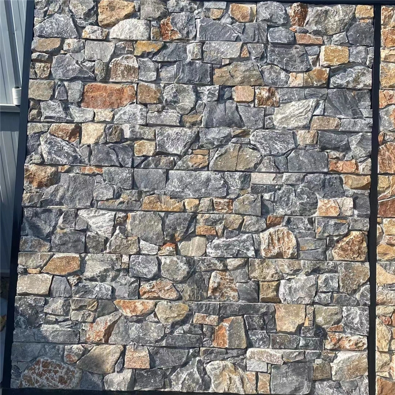 Natural colour variation of Blue Quartzite Wall Cladding for exterior villa facade