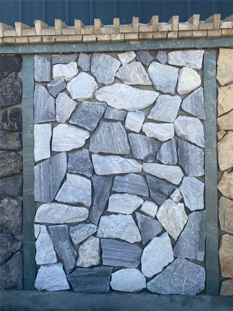 Natural crazy paving wall cladding for outdoor garden boundary landscape wall