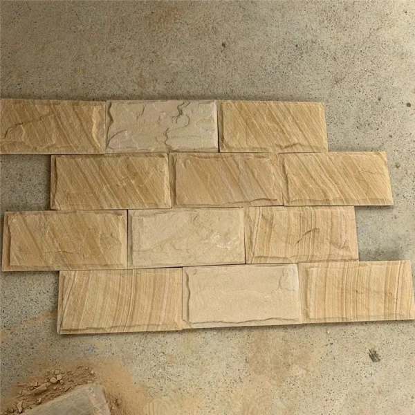 Yellow Sandstone Mushroom Stone for Exterior Walls & Garden Design