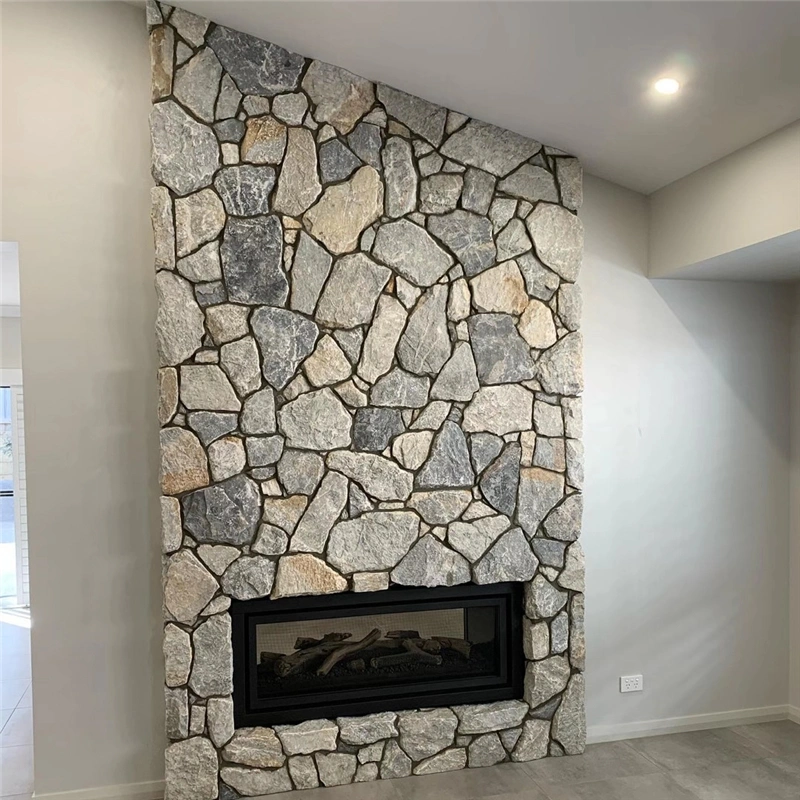 crazy paving stone for villa landscape indoor fireplace stone wall cladding