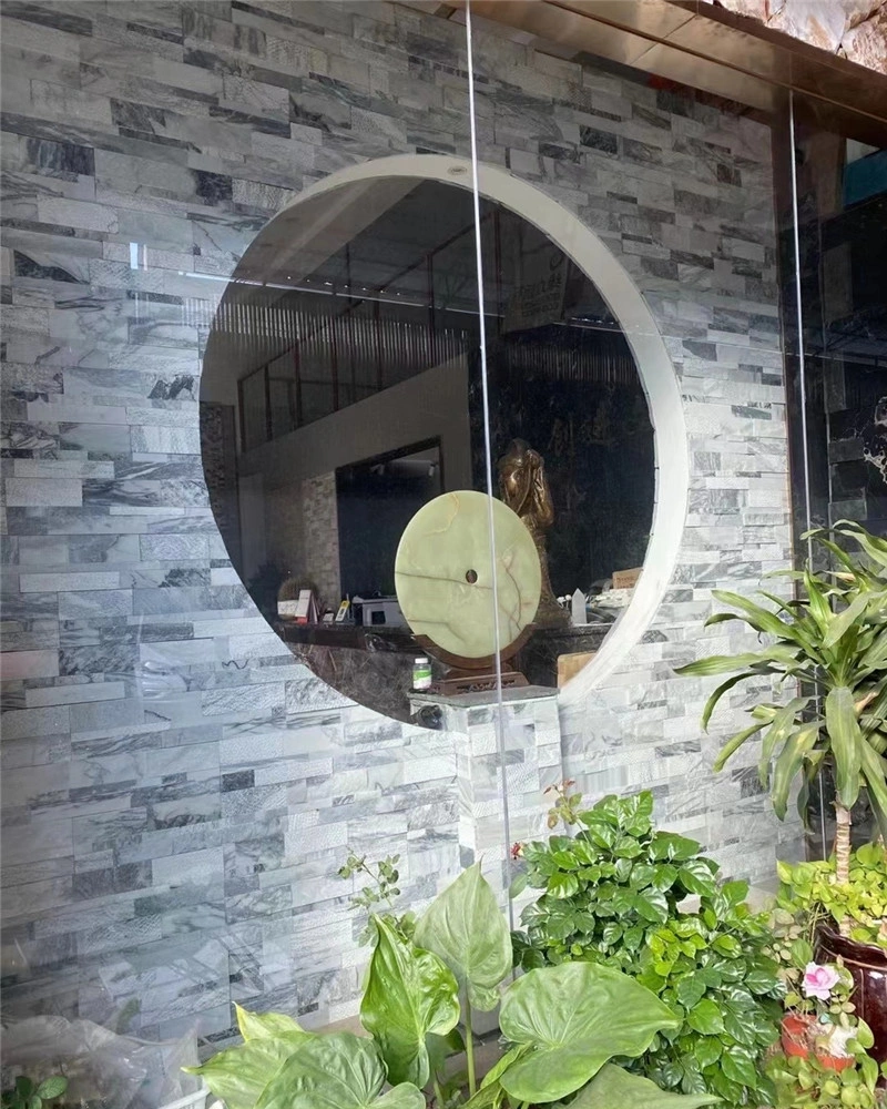Grey cloud quartzite stacked stone for commercial wall