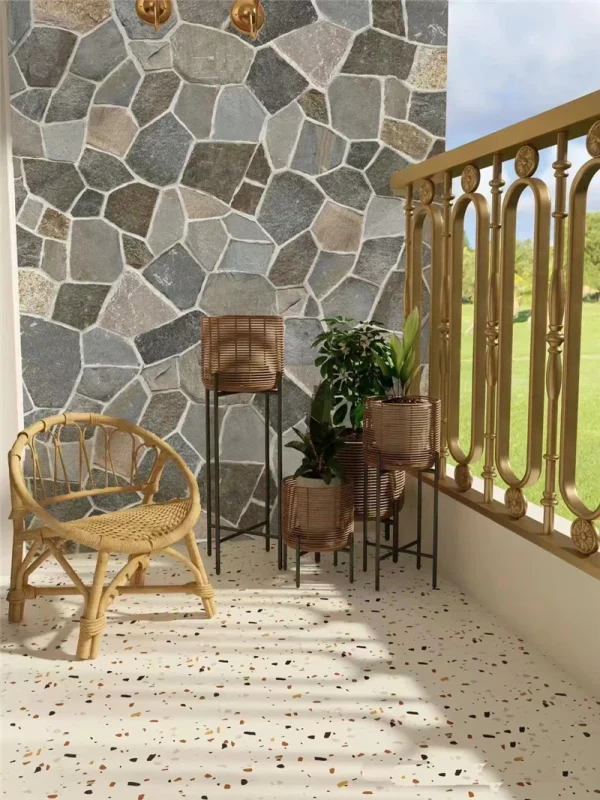 Green-Grey Slate Crazy Paving Stone for Walls, Patios & Landscape Projects
