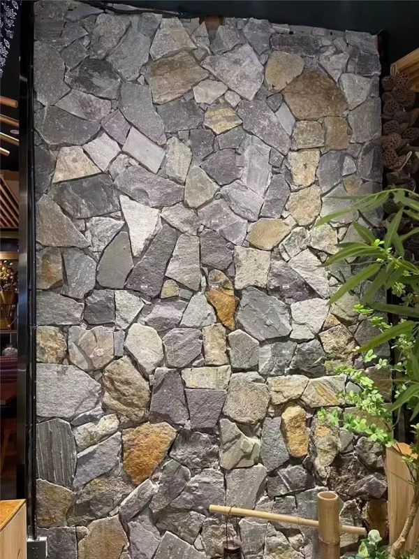 Natural Mixed Grey Crazy Paving Stone Wall Cladding