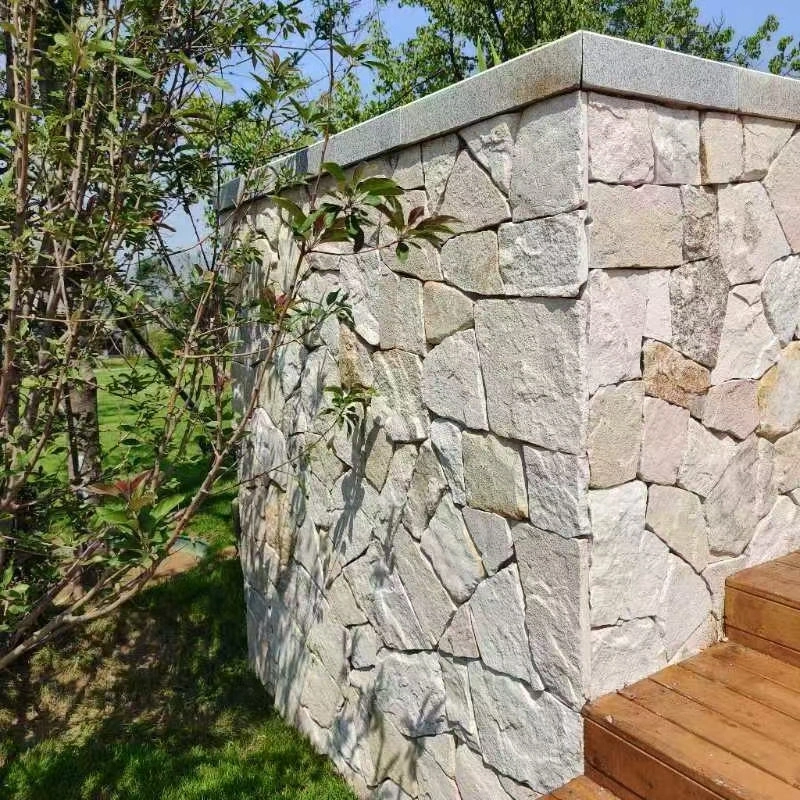 Rough Irregular White Beige Sandstone Crazy Stone for Outdoor Garden Corner Feature Wall Construction