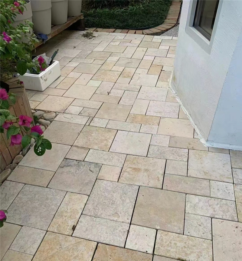 Natural Beige Limestone Pavers for Villa Side Yard, Garden Pathway and Outdoor Landscape Paving