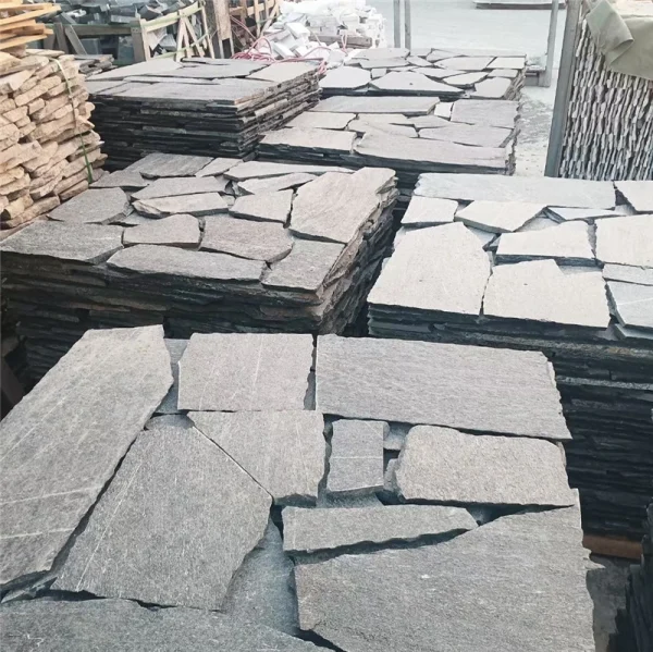 Black Slate Crazy Paving for Natural Outdoor Flooring & Landscape Design