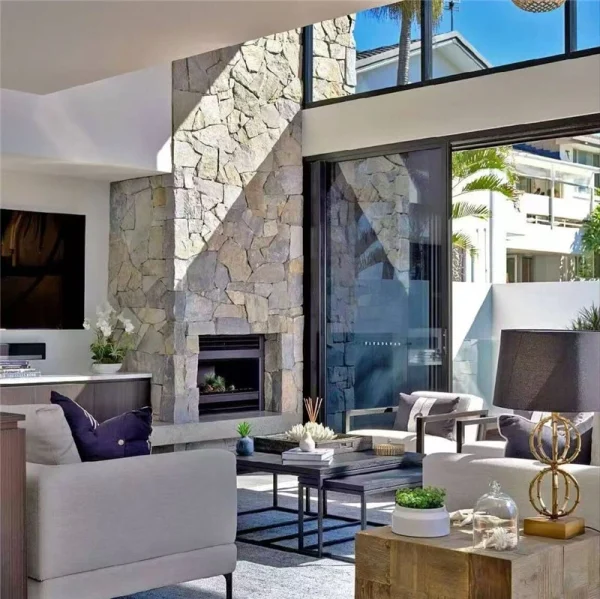 Yellow Crazy Paving Wall Stone | Natural Stone Interior Feature Wall Cladding