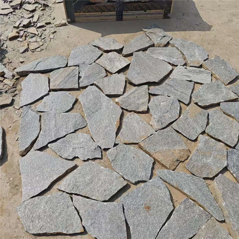 Natural grey slate crazy paving loose random flagstone raw stone stock for landscape construction
