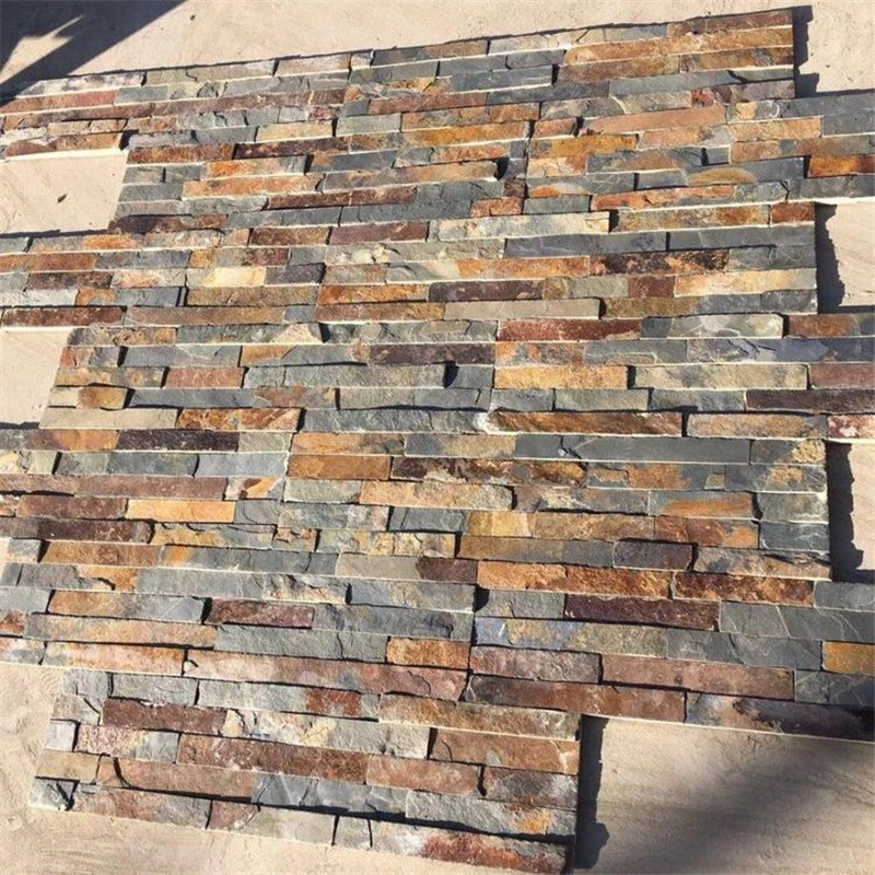 Natural Tones Stacked Stone completed on a landscape wall