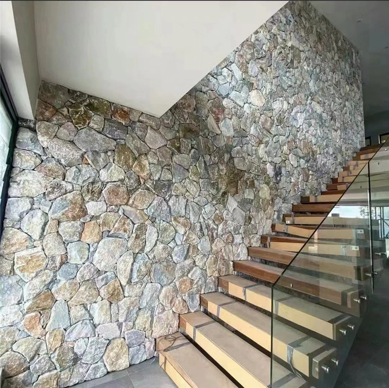 crazy paving stone for villa landscape interior stair stone wall cladding