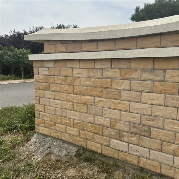 Yellow Sandstone Mushroom Stone for Exterior Walls & Garden Design